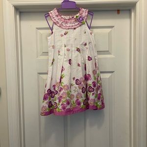 Girl’s Floral Lilac Border Print Fancy & Cute Dress.